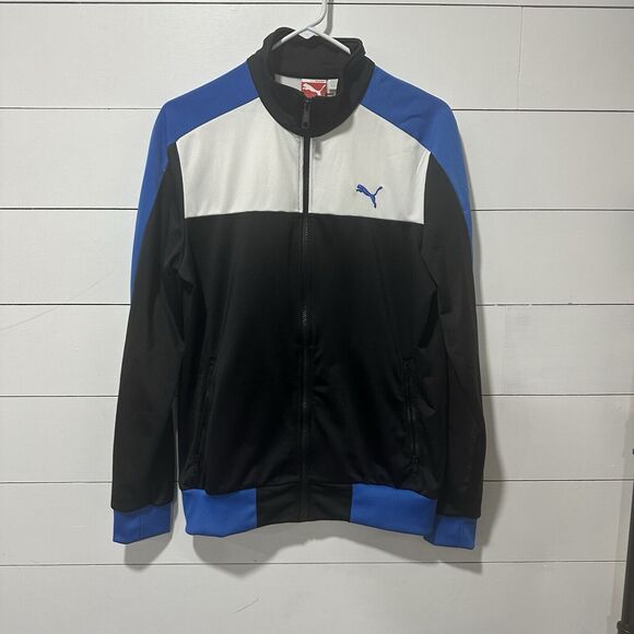 Puma Track Jacket Adult Sz Small Faas Full Zip Logo Black White Sportwear Men - Picture 2 of 10